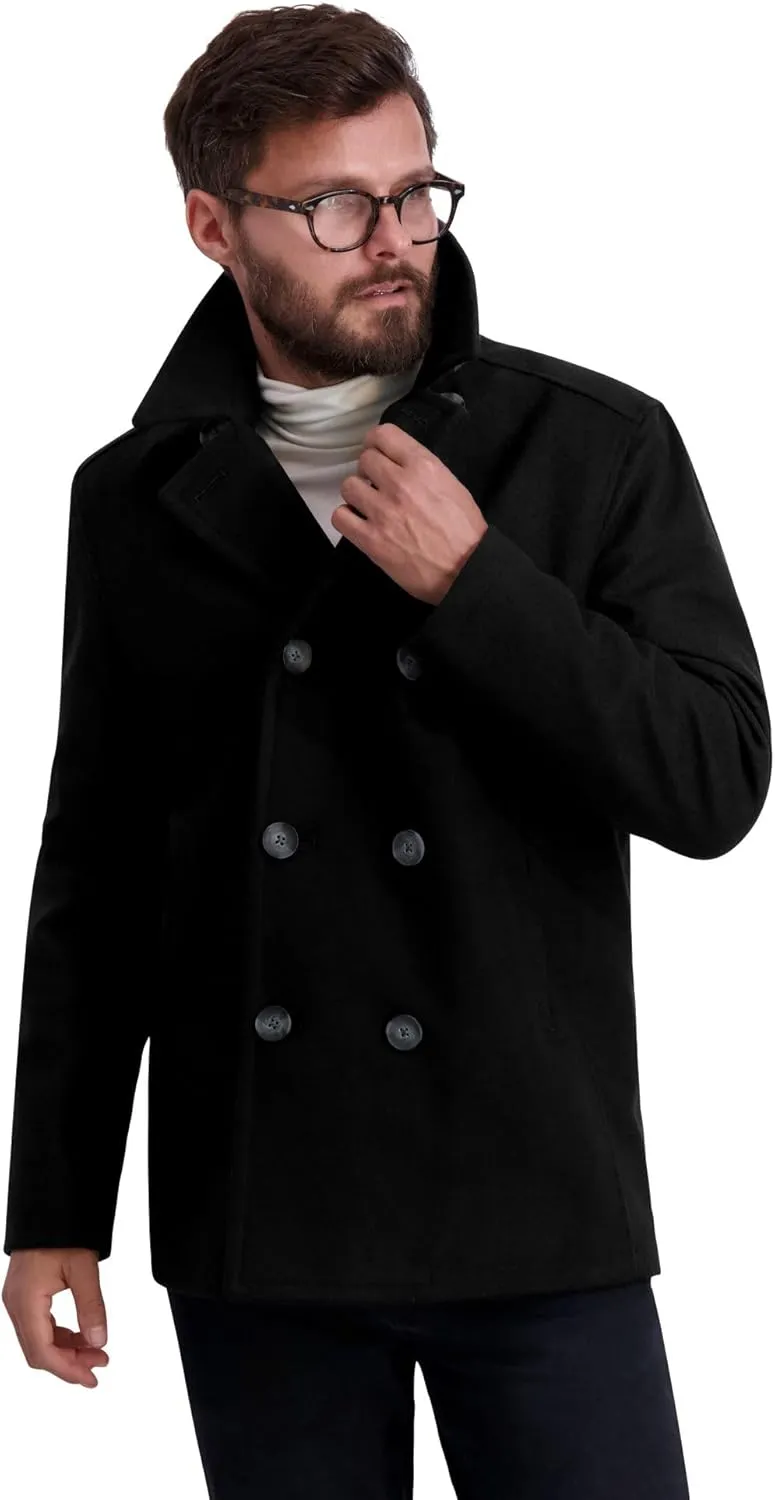 Nautica Men's Peacoat Wool Blend Double Breasted Winter Coat