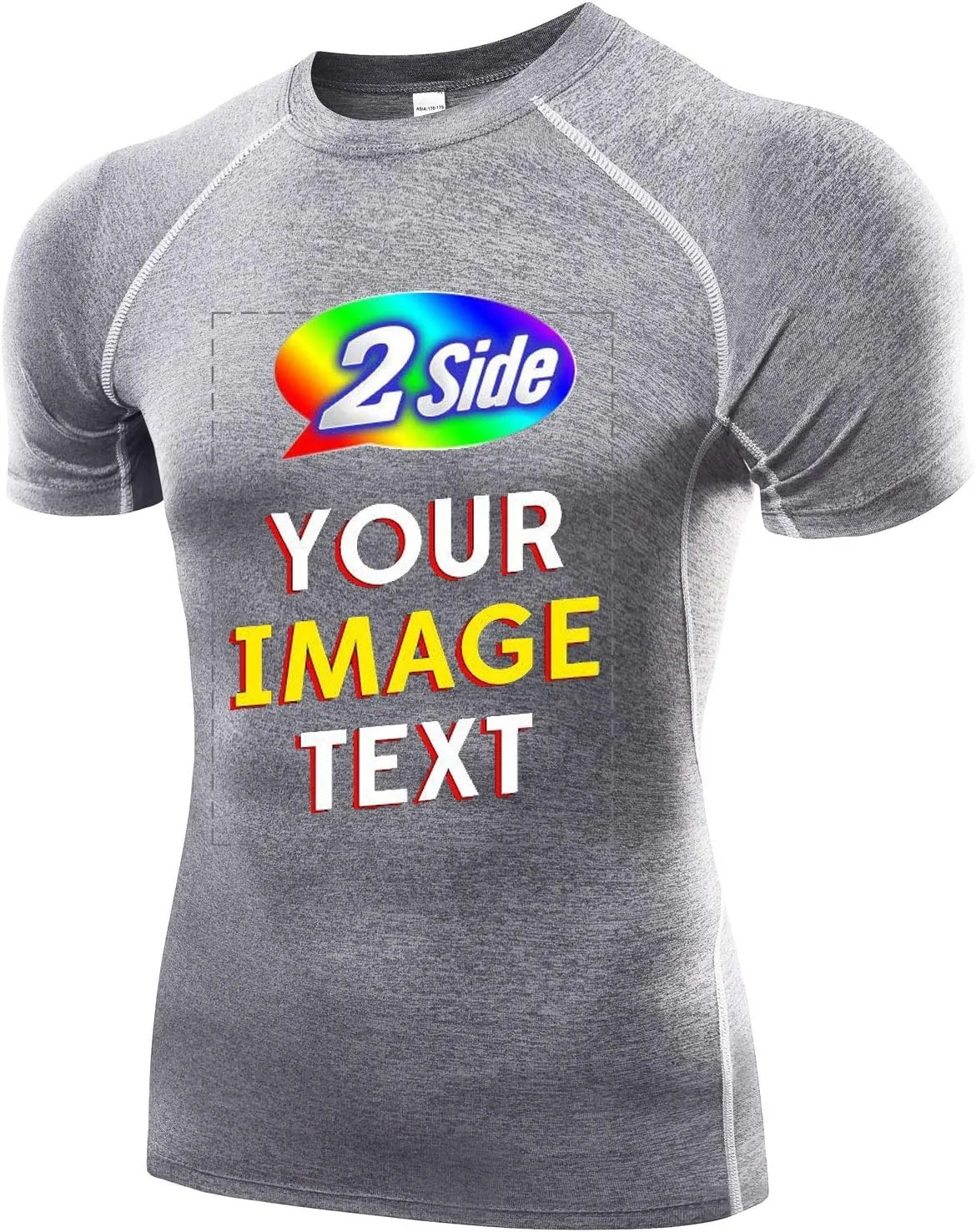 O2TEE Personalized Custom T Shirts Sport Tight Design Your Own Picture Text Printed Two Sides
