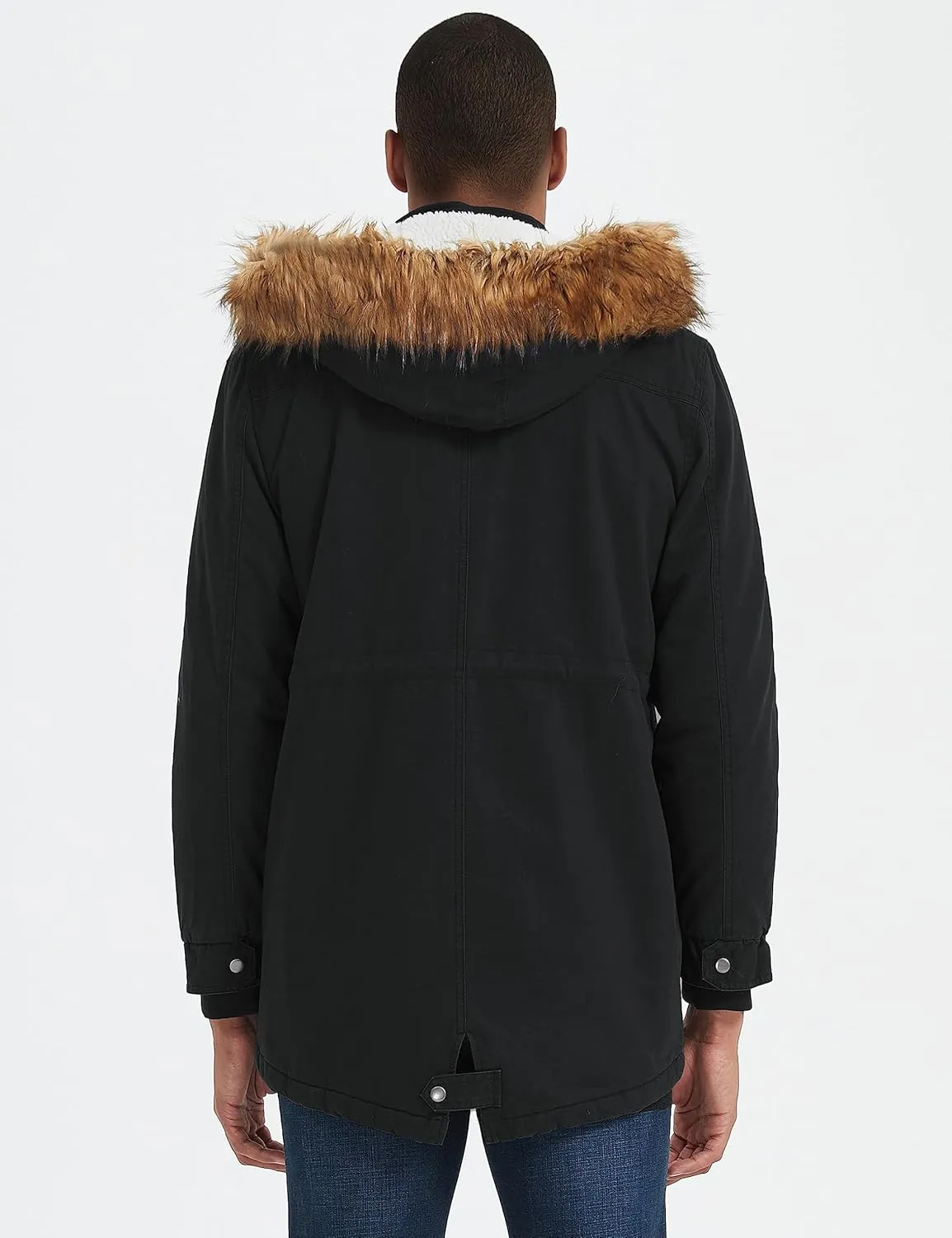 Orolay Men's Winter Parka Jacket Warm Faux Fur Coat with Removable Hood