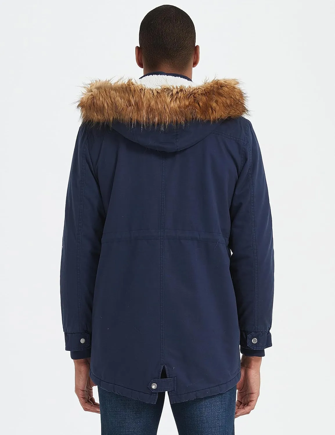 Orolay Men's Winter Parka Jacket Warm Faux Fur Coat with Removable Hood