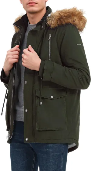Orolay Men's Winter Parka Jacket Warm Faux Fur Coat with Removable Hood