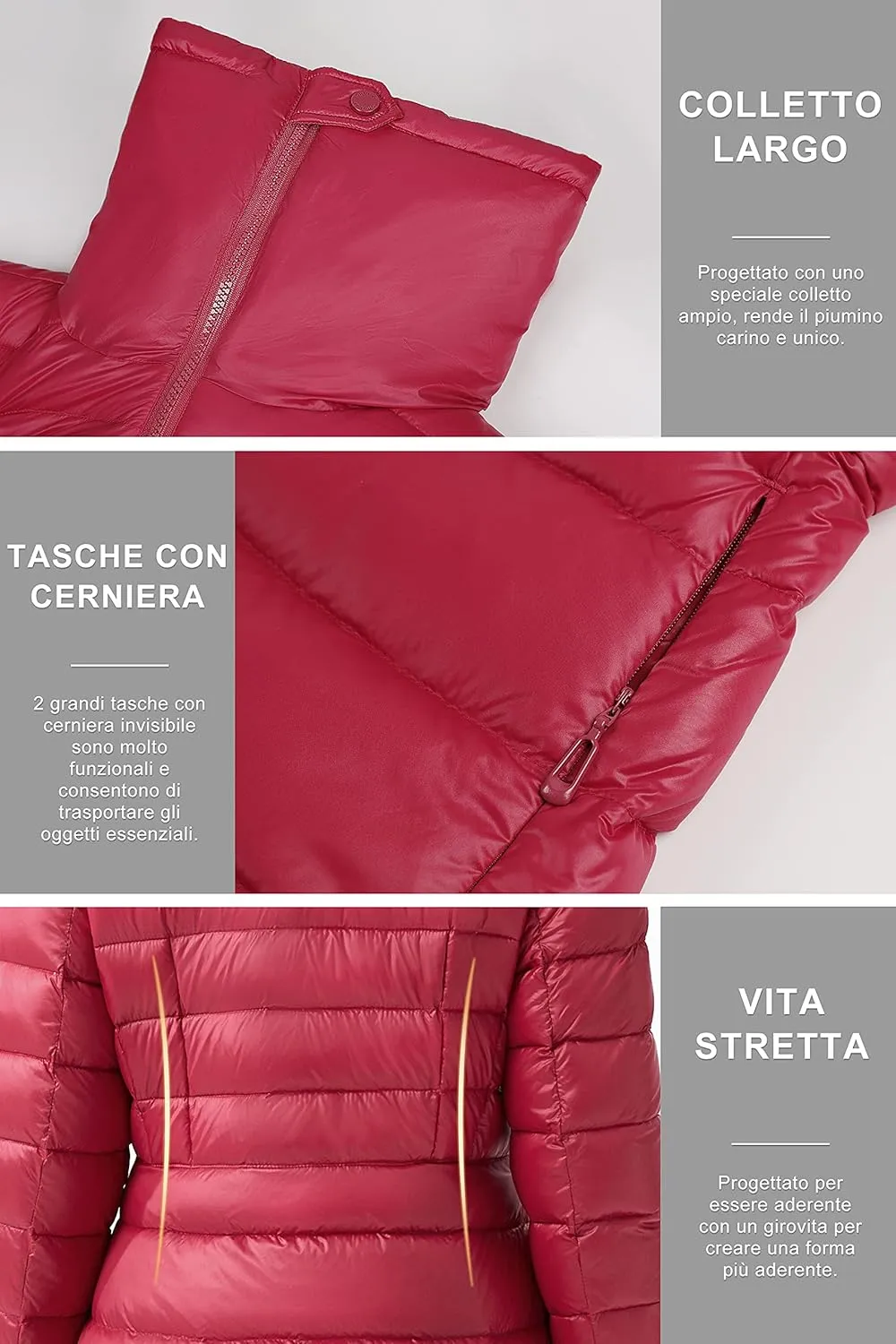 Orolay Women's Lightweight Winter Down Jacket Quilted Packable Warm Coat with Wide Collar