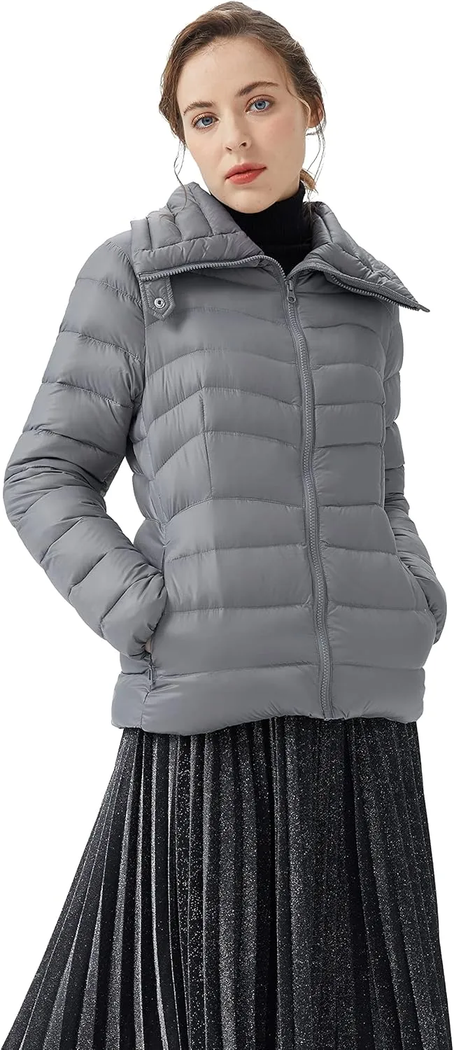 Orolay Women's Lightweight Winter Down Jacket Quilted Packable Warm Coat with Wide Collar