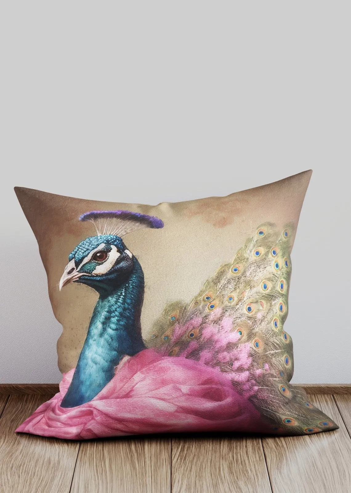 Peacock Animal Portrait Cushion