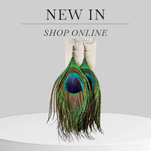Peacock feather earrings