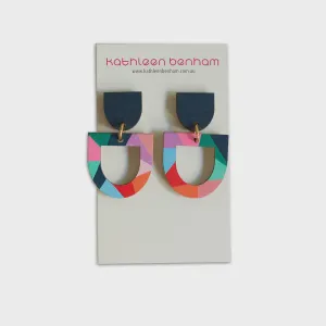 Raya U shaped wood earring # 2