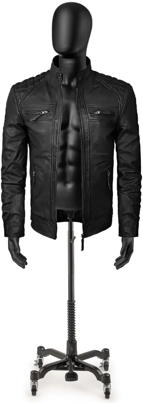 Real Leather Jacket Men - Motorcycle Soft Real SheepSkin Leather Jacket