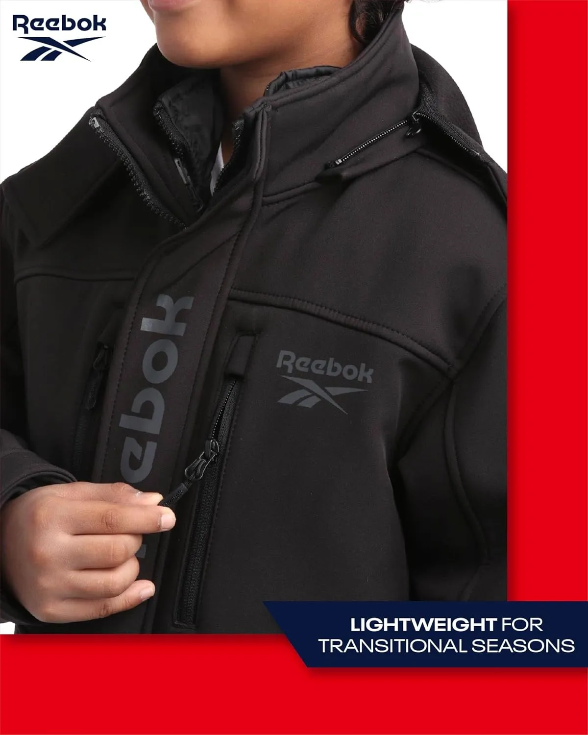 Reebok Boys' Winter Coat  Waterproof Softshell Jacket with Removable Puffer Parka  System Ski Jacket for Boys (8-20)