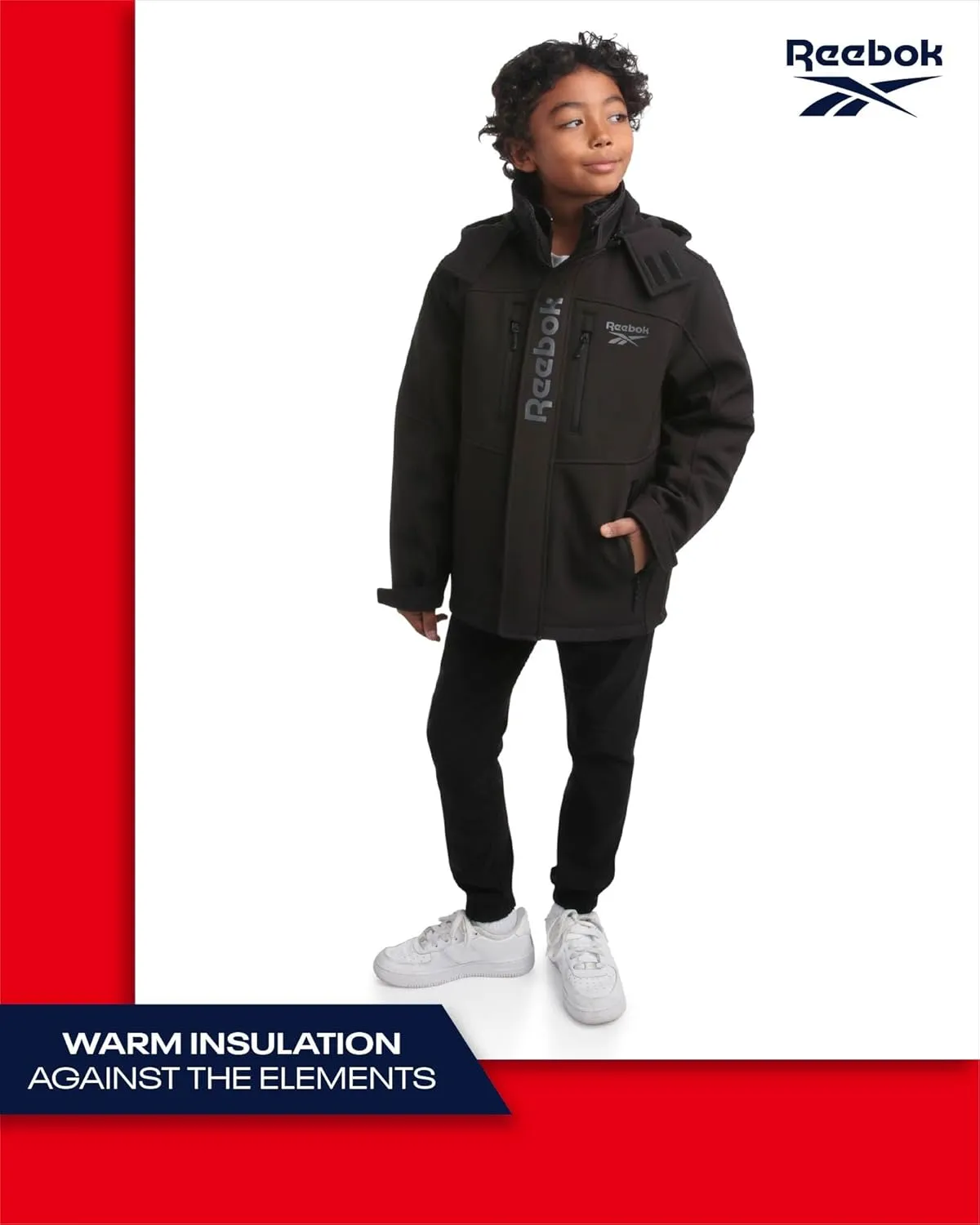 Reebok Boys' Winter Coat  Waterproof Softshell Jacket with Removable Puffer Parka  System Ski Jacket for Boys (8-20)