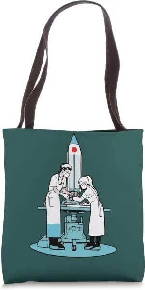 Rocket Surgery Engineer Funny Sarcastic Outer Space Retro Tote Bag