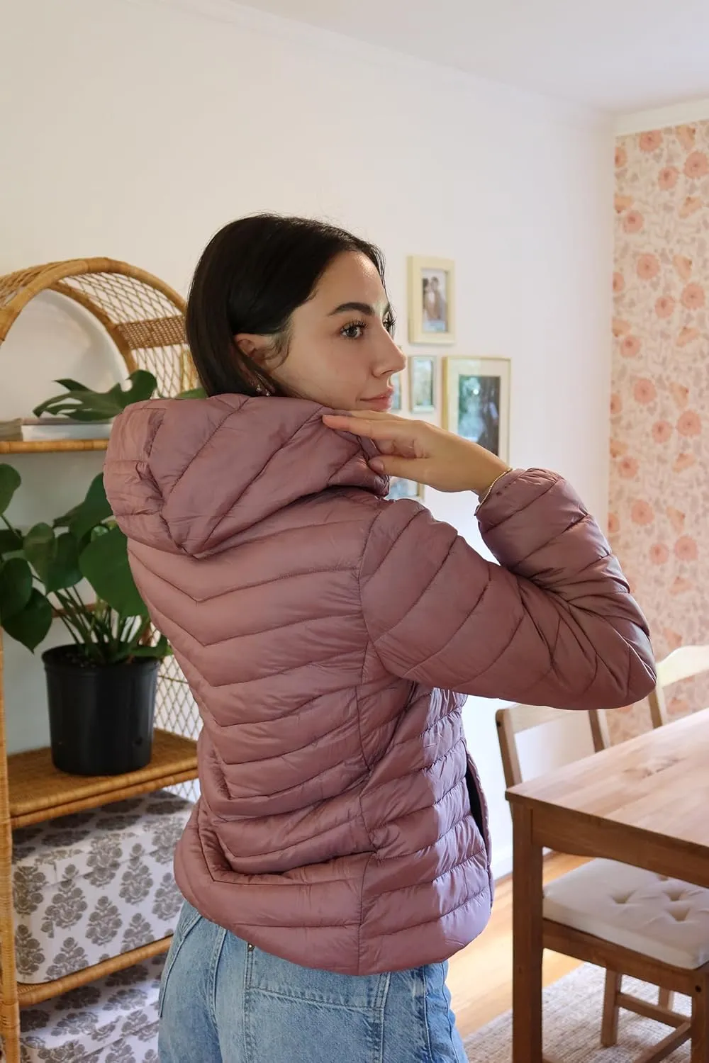 Rokka&Rolla Women's Lightweight Packable Puffer Jacket Winter Coat