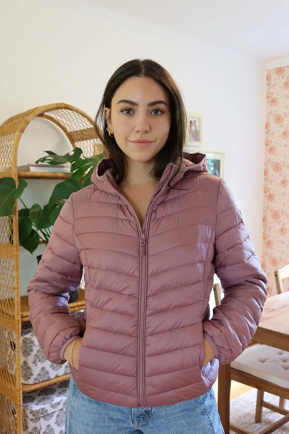 Rokka&Rolla Women's Lightweight Packable Puffer Jacket Winter Coat