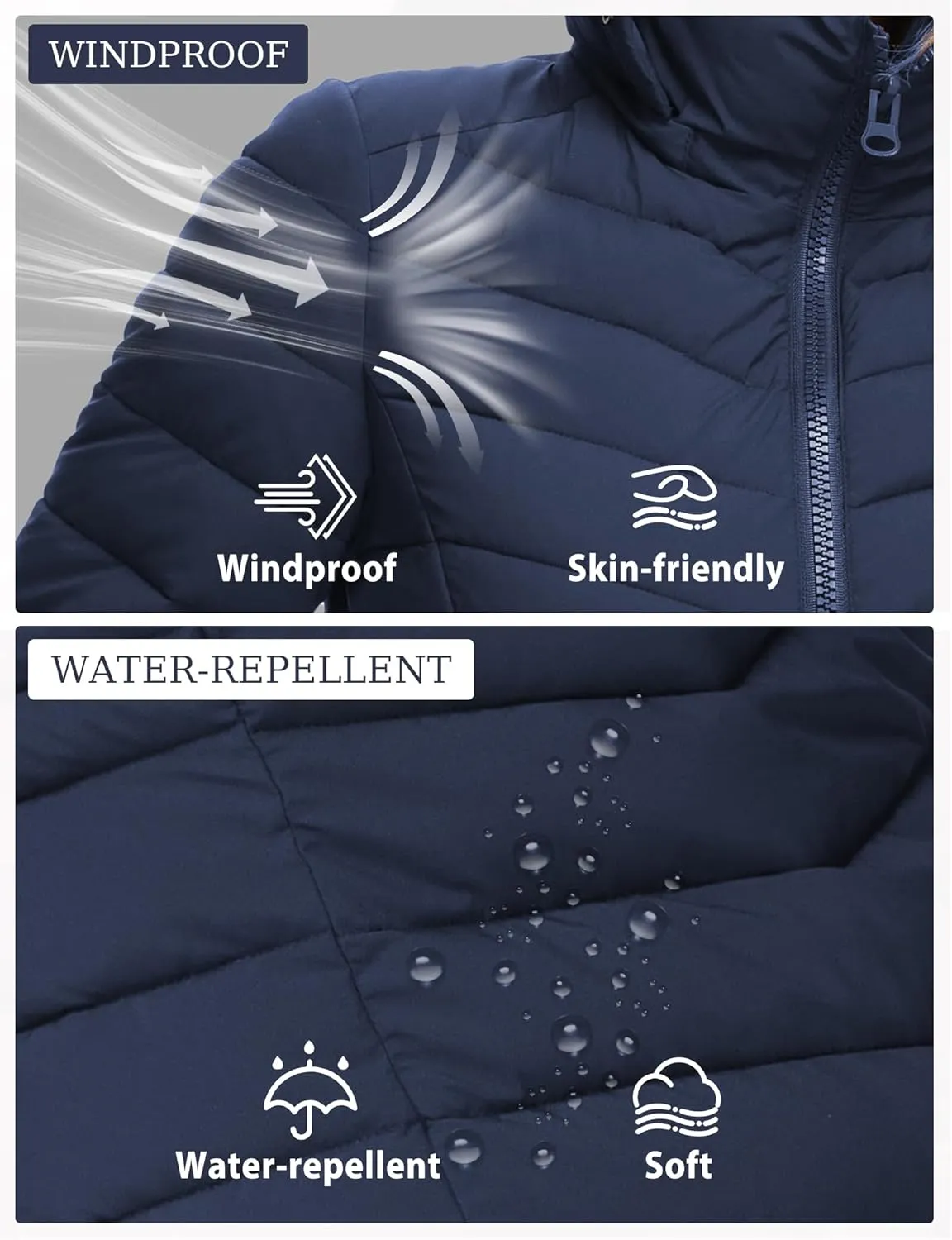 ROYAL MATRIX Women's Packable Puffer Jacket, Lightweight Puffer Jacket Winter Warm Quilted Puffer Jacket with Detachable Hood