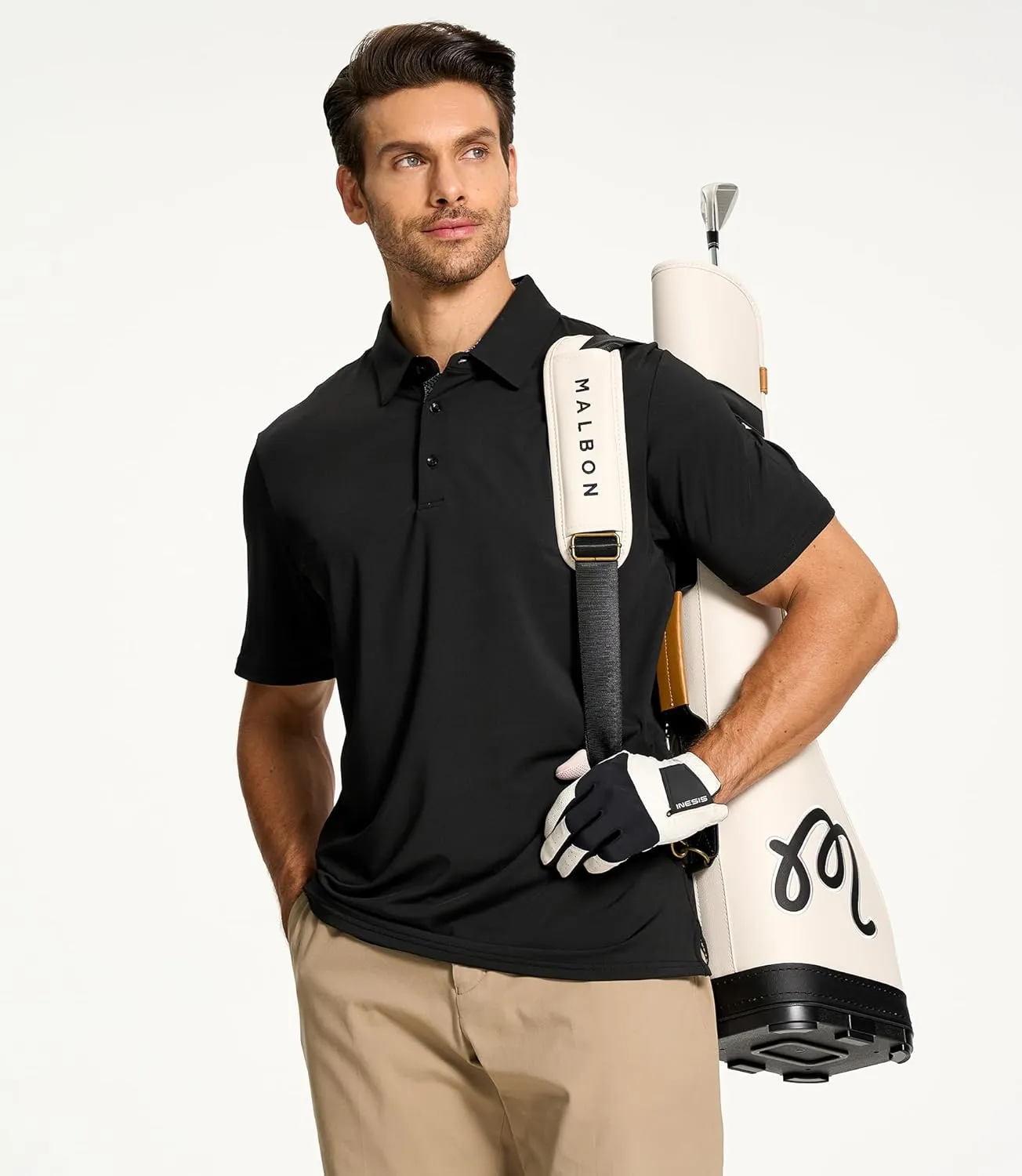 SAMERM Golf Shirts for Men Dry Fit Short Sleeve Moisture Wicking Casual Solid Stylish Mens Polo Shirts