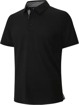 SAMERM Golf Shirts for Men Dry Fit Short Sleeve Moisture Wicking Casual Solid Stylish Mens Polo Shirts