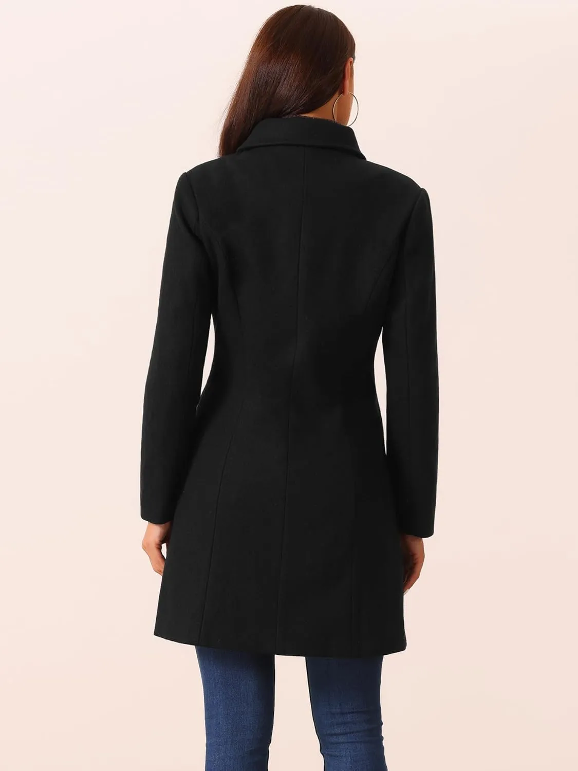 Seta T Women's Double Breasted Peacoat Fashion Winter Outwear Casual Collar Jackets with Pockets