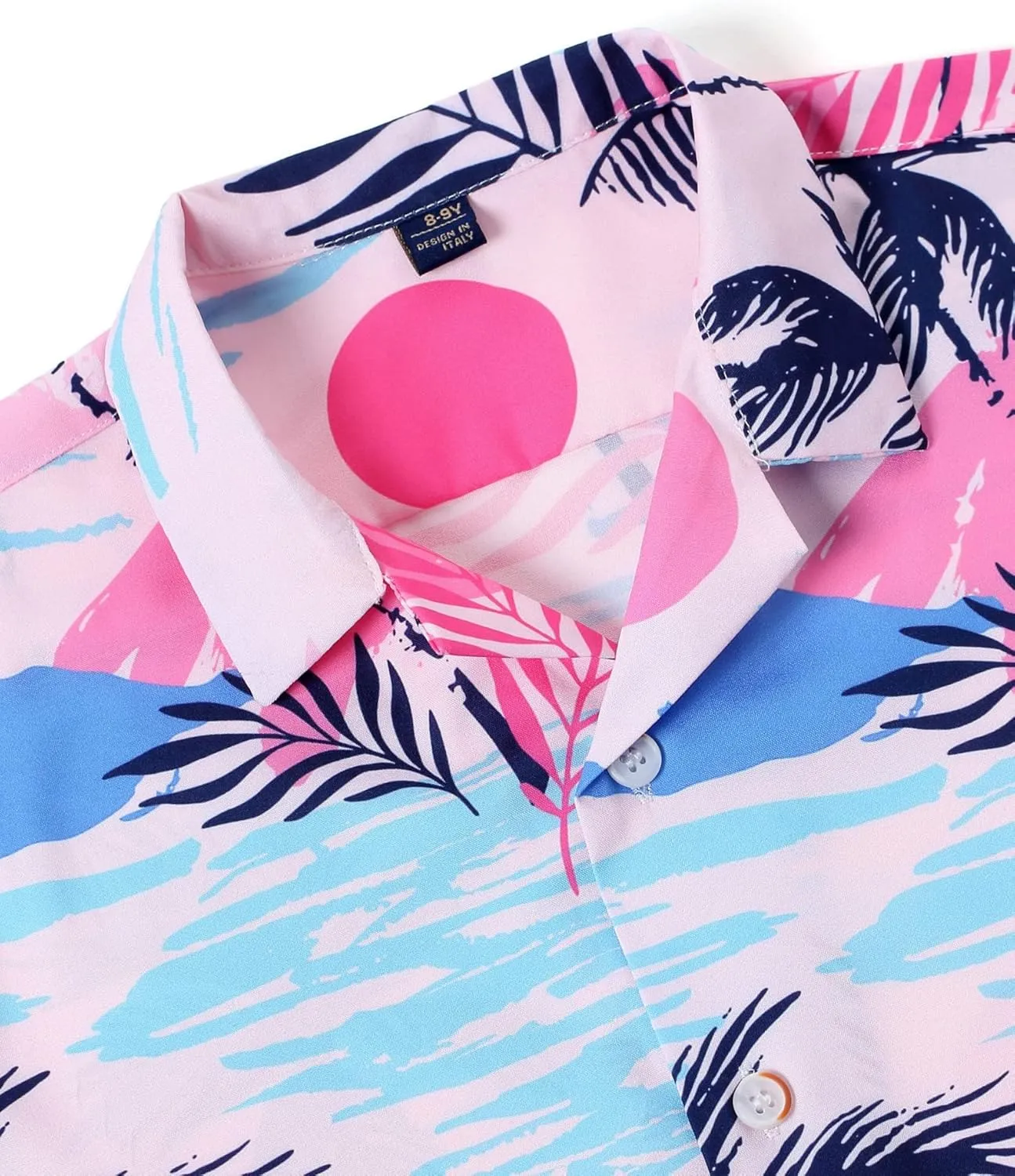siliteelon Boys Hawaiian Shirts Short Sleeve Cotton Summer Beach Button Down Casual Aloha Luau Shirts for Kids