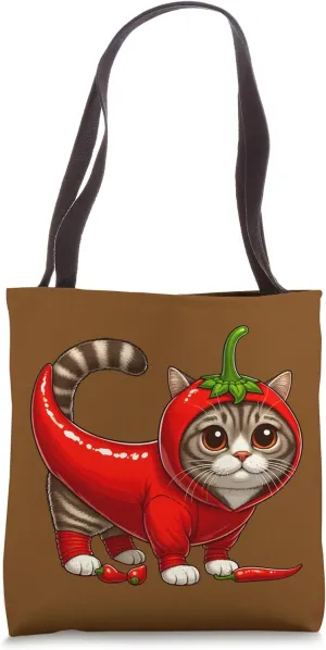 Spicy Cat in Chili Costume Tote Bag