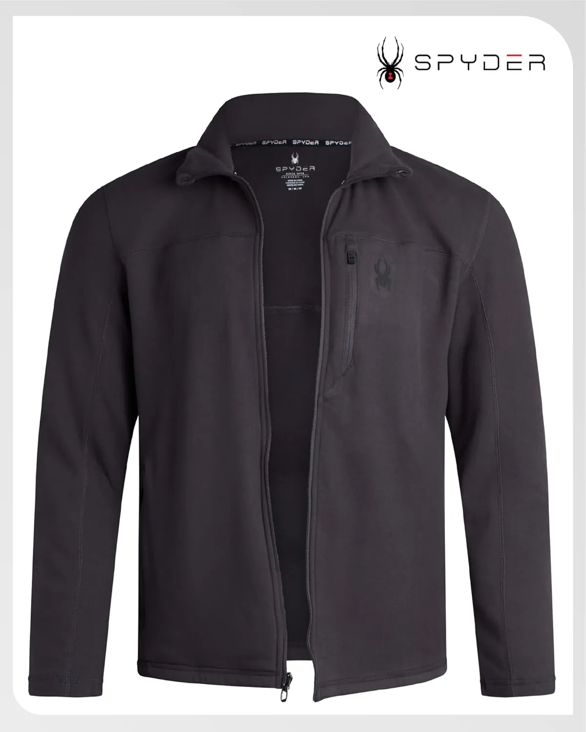 Spyder Mens Jacket - Polar Fleece Insulated Suede Light Jackets for Men - Lightweight Athletic Zip Up Jacket (Sizes: S-XL)