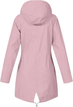 STYESH Raincoat Women Waterproof Long Hooded Trench Coats Striped Lined Windbreaker Travel Jacket Plus Size Raincoat Jackets