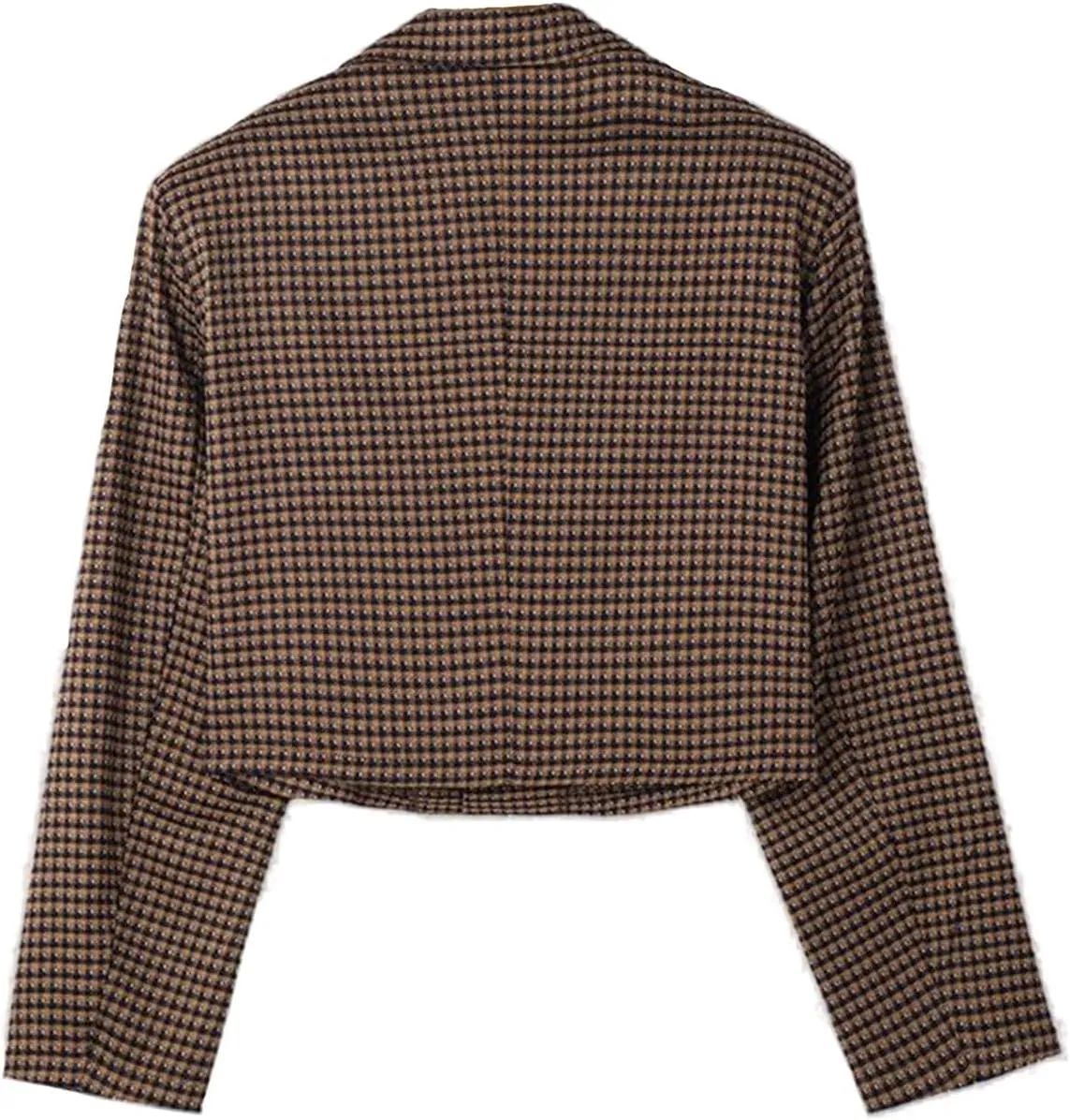 Stylish Men's Cropped Jacket Casual Plaid Shirt Jacket with Long Sleeve Button Down Lapel Coat Trendy Look