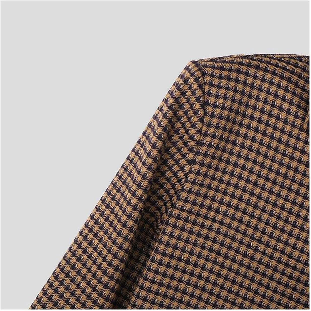 Stylish Men's Cropped Jacket Casual Plaid Shirt Jacket with Long Sleeve Button Down Lapel Coat Trendy Look