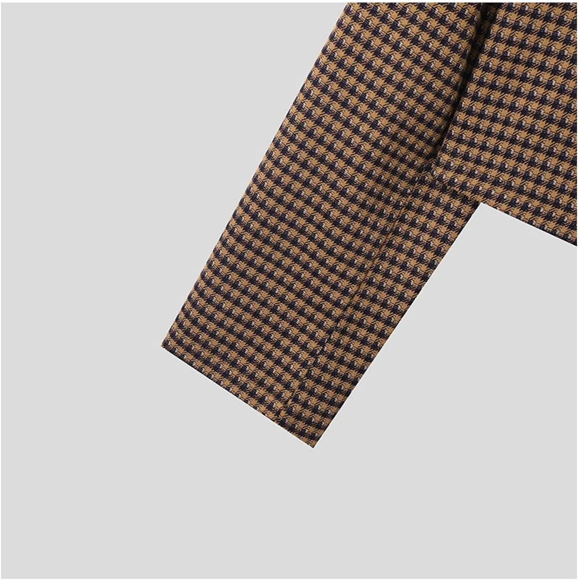 Stylish Men's Cropped Jacket Casual Plaid Shirt Jacket with Long Sleeve Button Down Lapel Coat Trendy Look