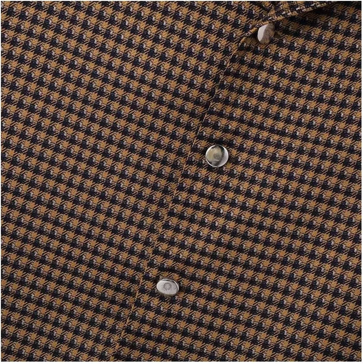 Stylish Men's Cropped Jacket Casual Plaid Shirt Jacket with Long Sleeve Button Down Lapel Coat Trendy Look