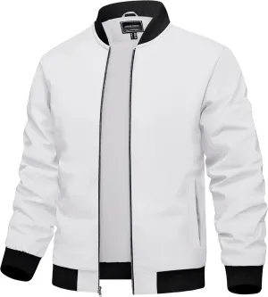 TACVASEN Men's Lightweight Jacket Spring Bomber Fall Windbreaker Casual Stylish Coats with Pockets