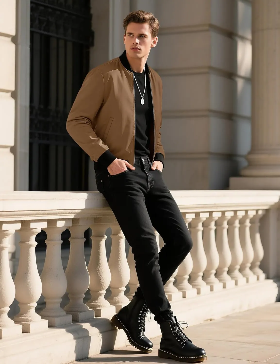 TACVASEN Men's Lightweight Jacket Spring Bomber Fall Windbreaker Casual Stylish Coats with Pockets