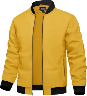 TACVASEN Men's Lightweight Jacket Spring Bomber Fall Windbreaker Casual Stylish Coats with Pockets