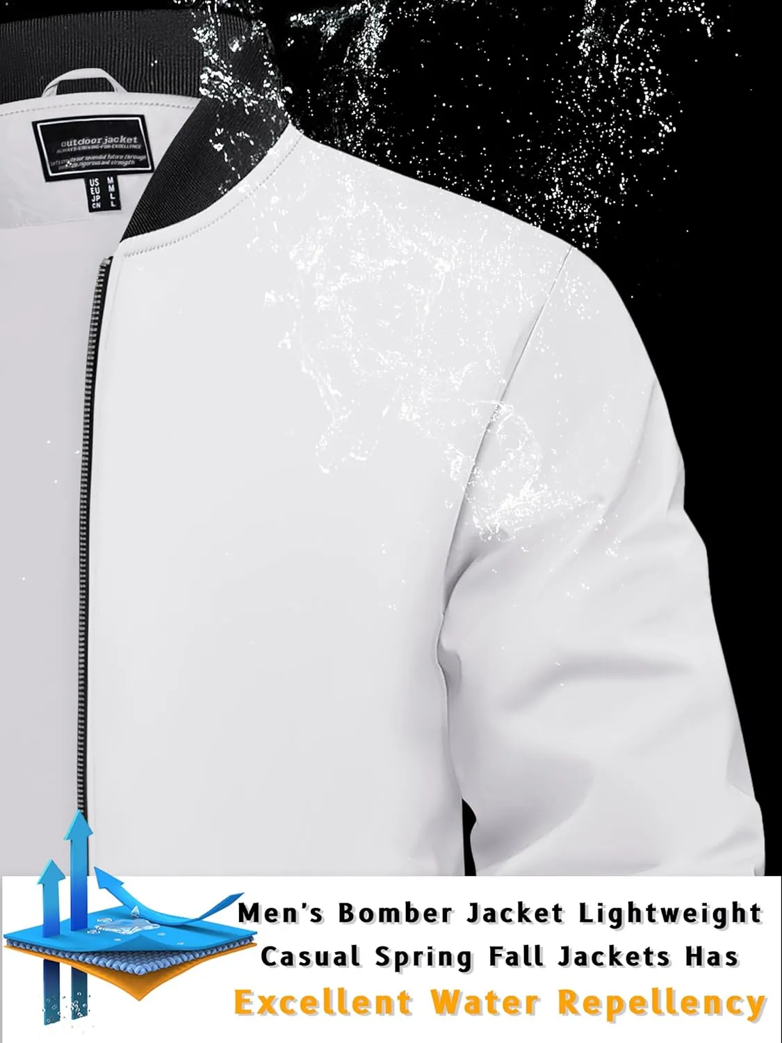 TACVASEN Men's Lightweight Jacket Spring Bomber Fall Windbreaker Casual Stylish Coats with Pockets