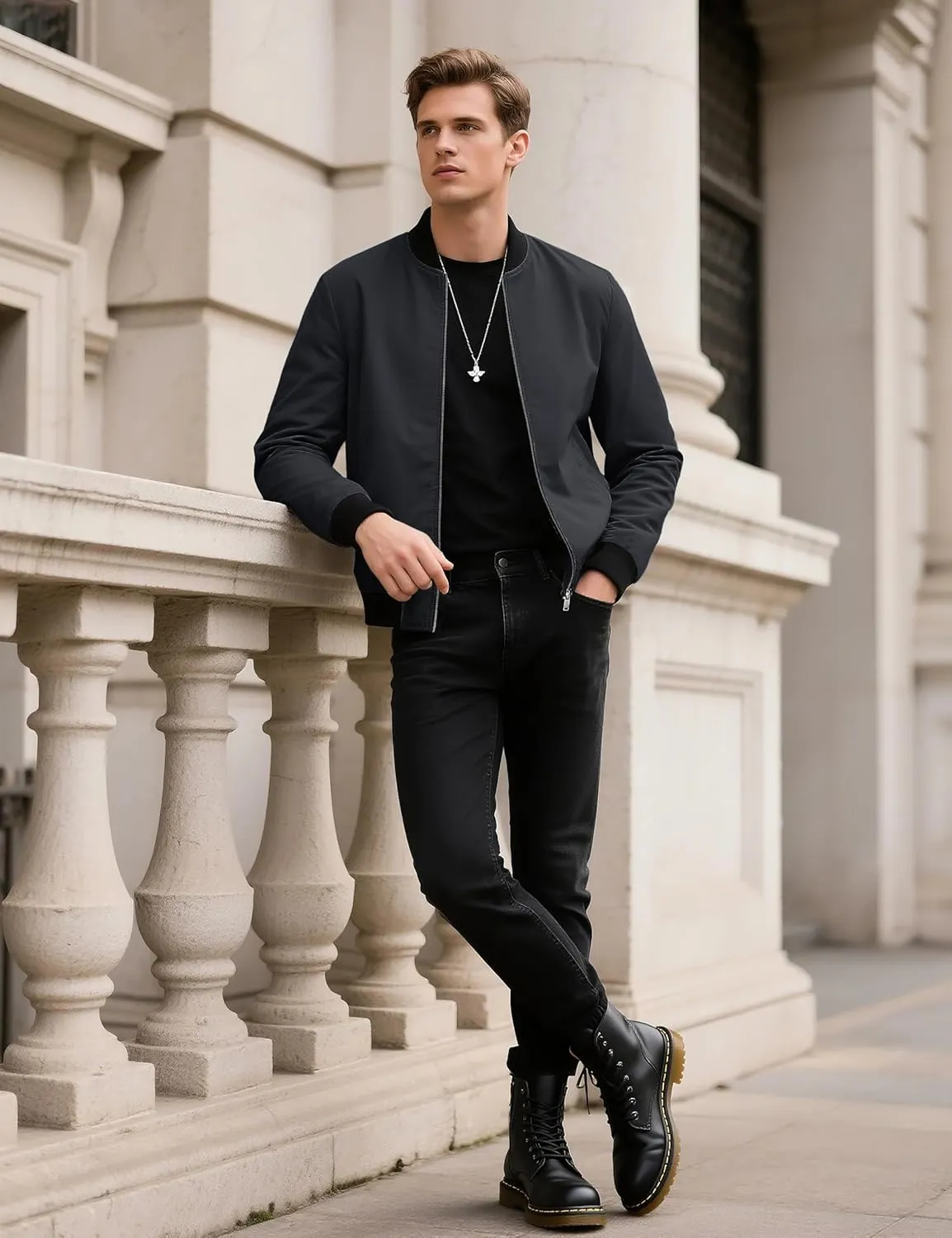 TACVASEN Men's Lightweight Jacket Spring Bomber Fall Windbreaker Casual Stylish Coats with Pockets