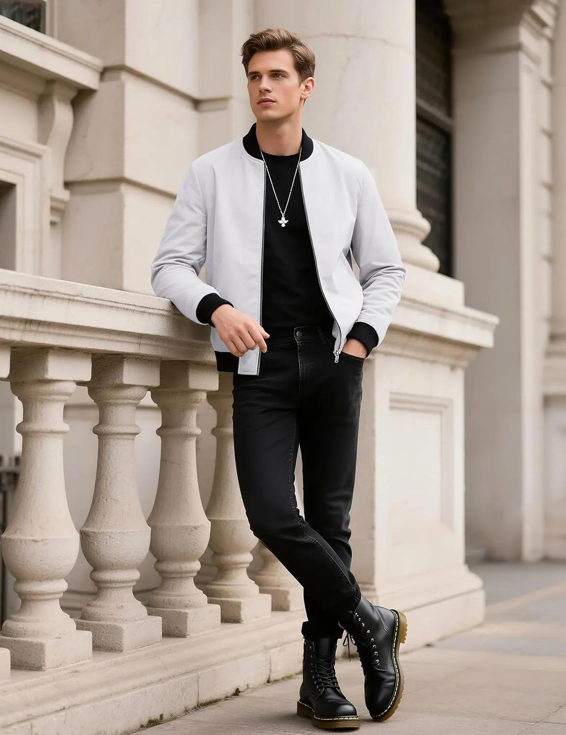 TACVASEN Men's Lightweight Jacket Spring Bomber Fall Windbreaker Casual Stylish Coats with Pockets
