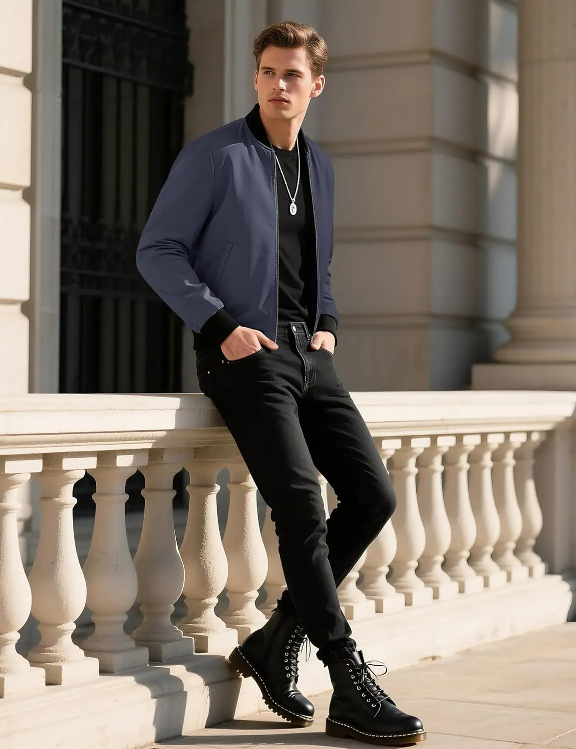 TACVASEN Men's Lightweight Jacket Spring Bomber Fall Windbreaker Casual Stylish Coats with Pockets