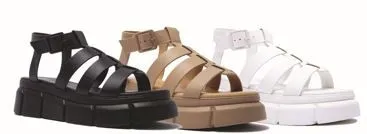 Tan Womens Lug Fisherman Strappy Double Stack Sandals