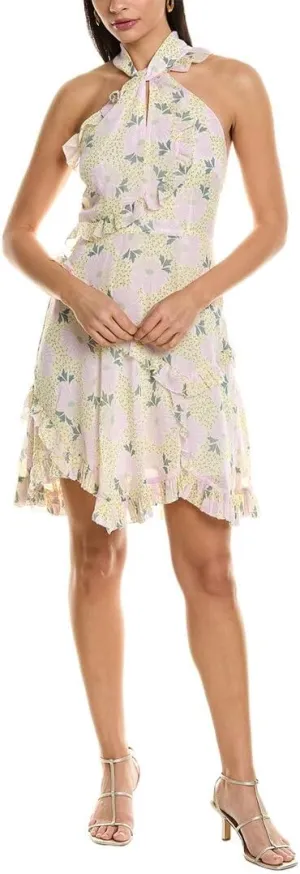 Ted Baker Suttonn Twist Neck Frill Detail Mini Dress