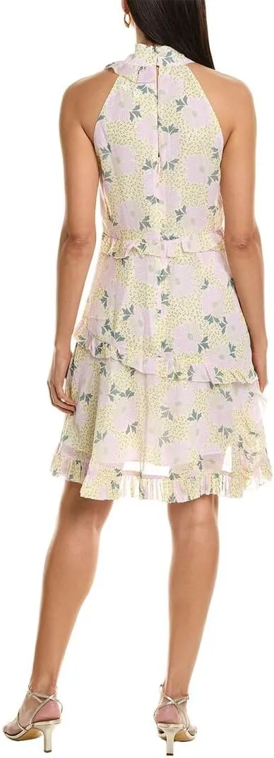 Ted Baker Suttonn Twist Neck Frill Detail Mini Dress