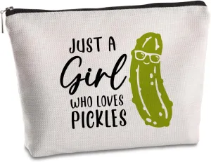 Teenage Makeup Bag - Funny Pickle Lovers Travel Organizer - Quirky Gifts for Best Friend, Sister, Dancer, Gym Lovers