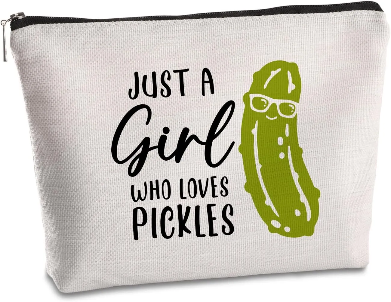 Teenage Makeup Bag - Funny Pickle Lovers Travel Organizer - Quirky Gifts for Best Friend, Sister, Dancer, Gym Lovers