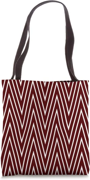 Timeless, Burgundy, Chevron Pattern Design Tote Bag
