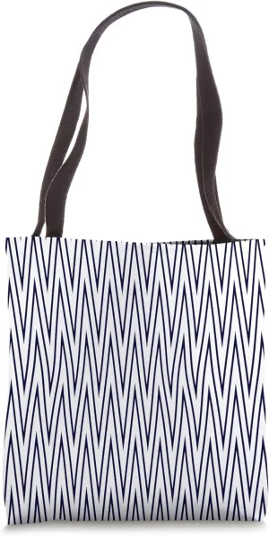 Timeless, Navy Blue, Chevron Pattern Design Tote Bag