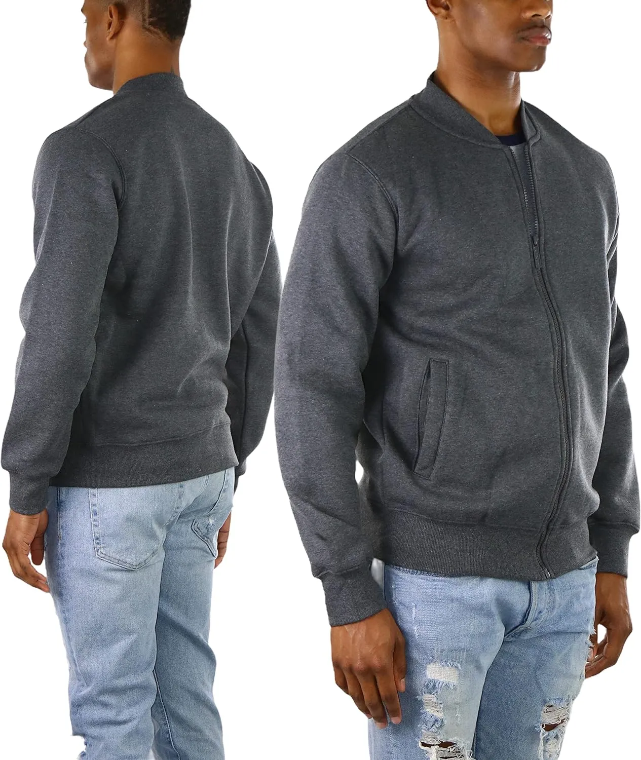 ToBeInStyle Men's Durable and Consistantly Stylish Fleece Bomber Jacket