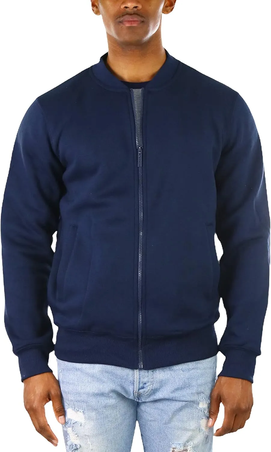 ToBeInStyle Men's Durable and Consistantly Stylish Fleece Bomber Jacket