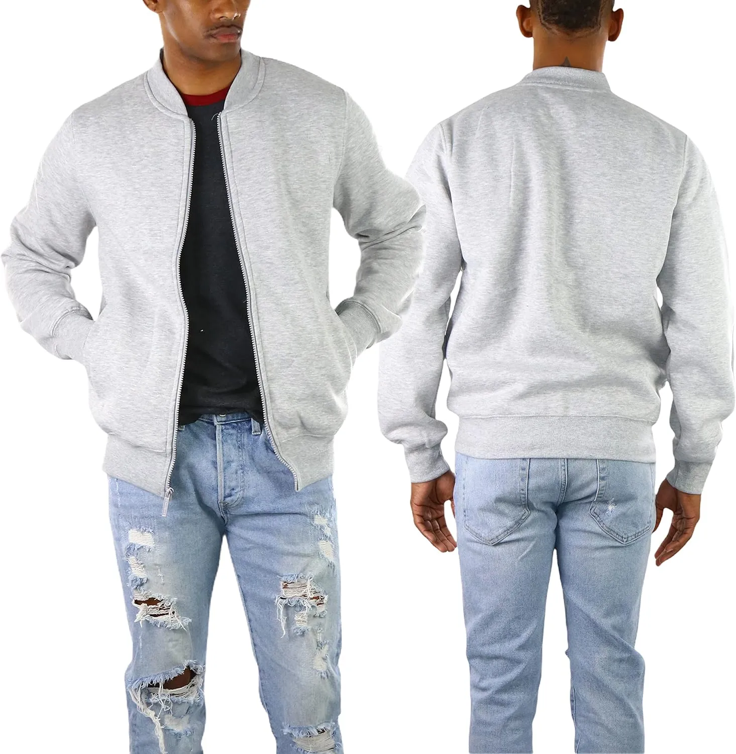 ToBeInStyle Men's Durable and Consistantly Stylish Fleece Bomber Jacket