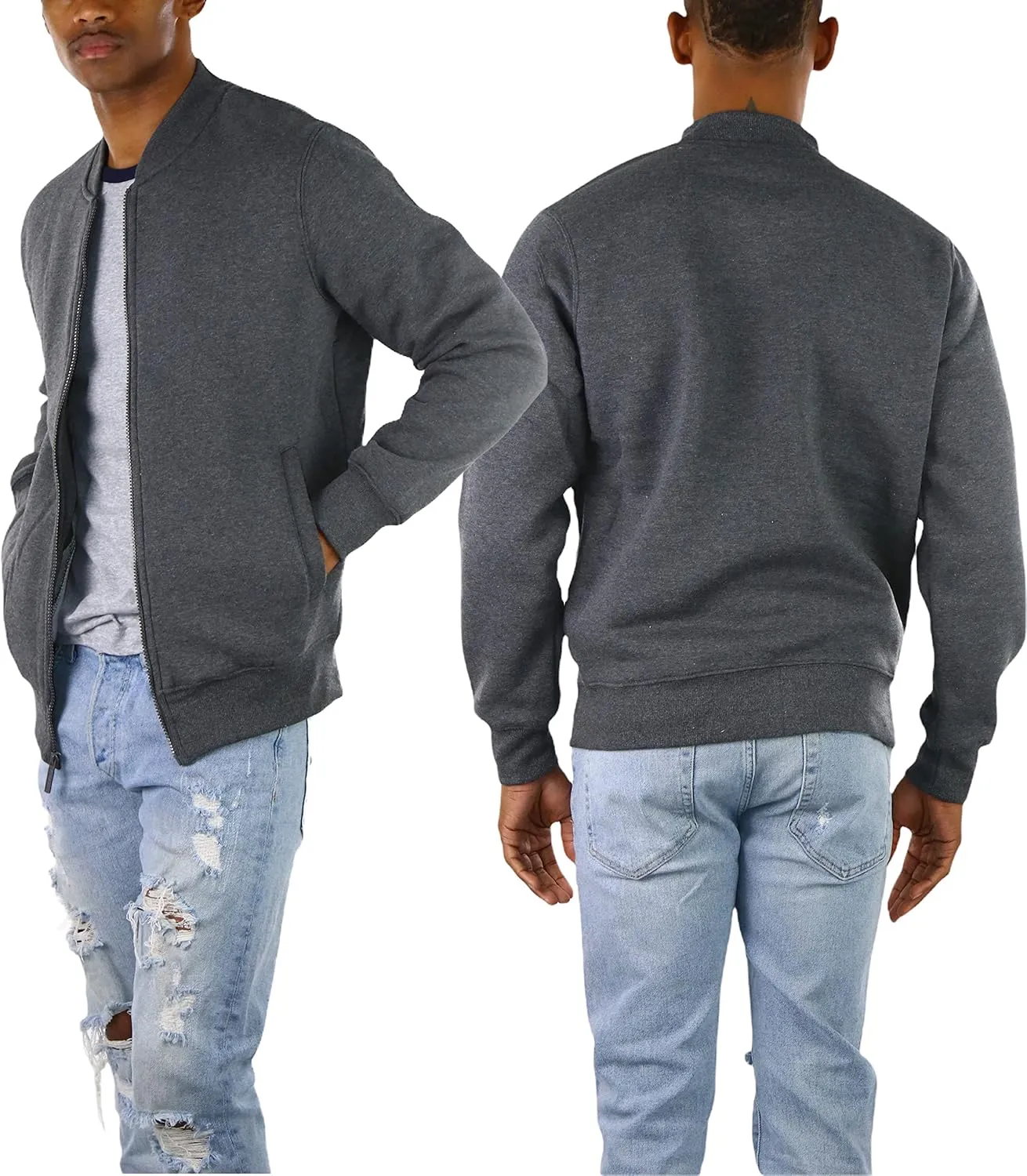 ToBeInStyle Men's Durable and Consistantly Stylish Fleece Bomber Jacket