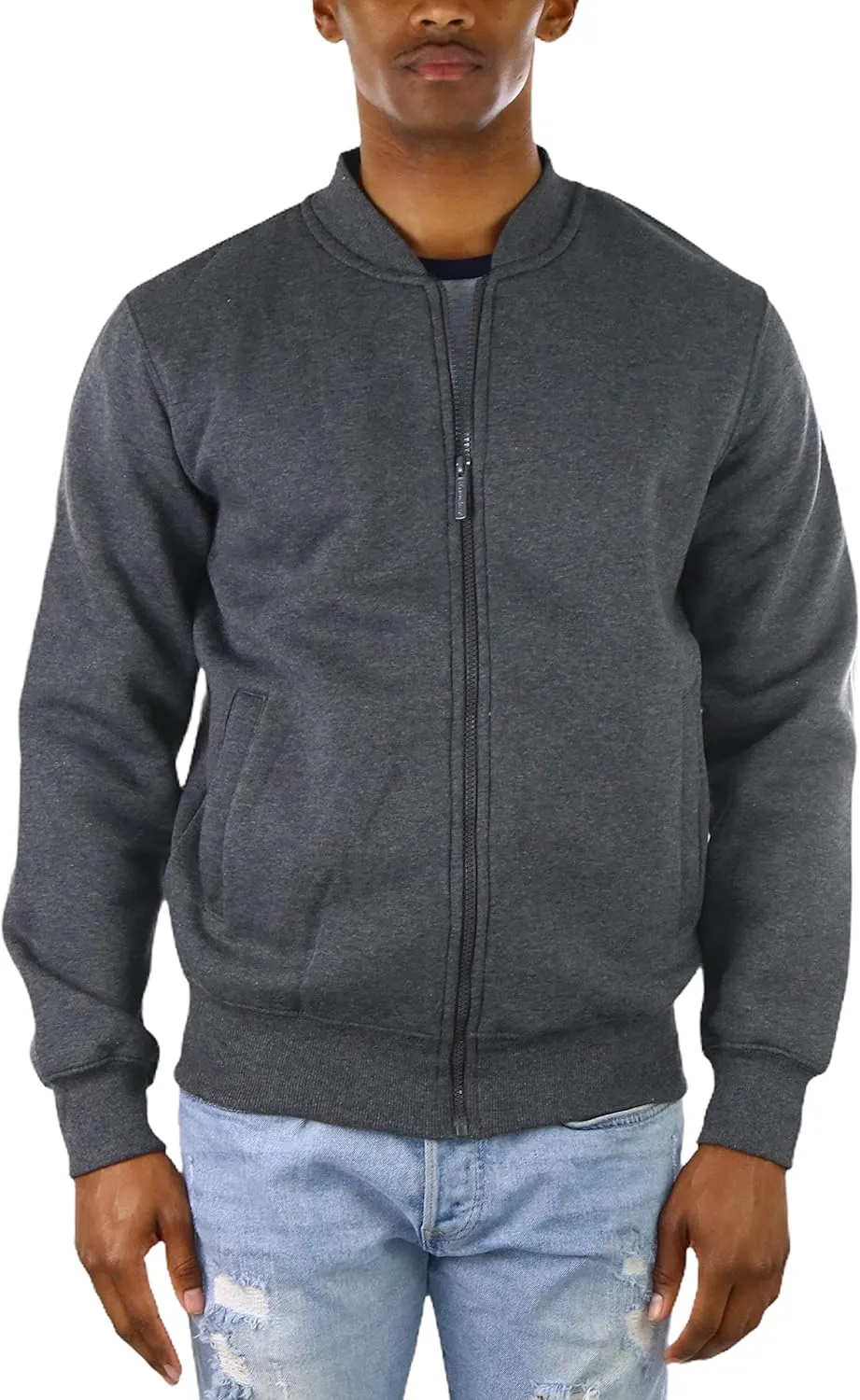 ToBeInStyle Men's Durable and Consistantly Stylish Fleece Bomber Jacket