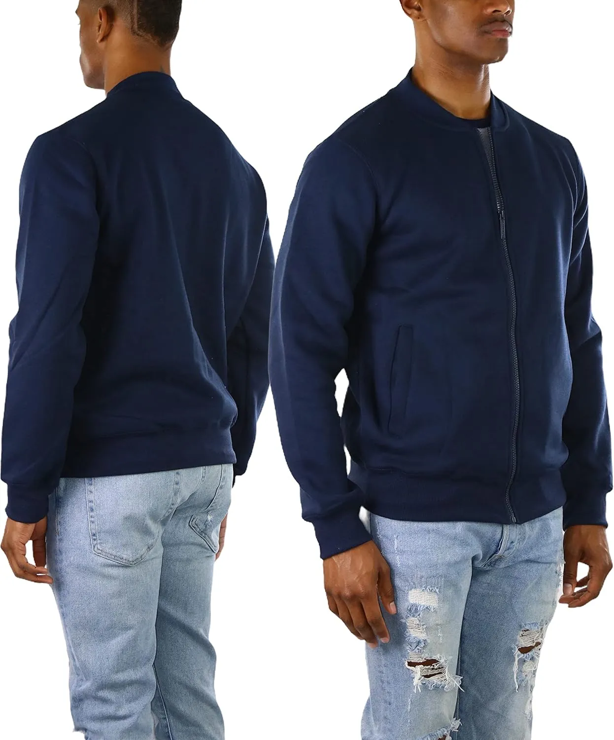 ToBeInStyle Men's Durable and Consistantly Stylish Fleece Bomber Jacket