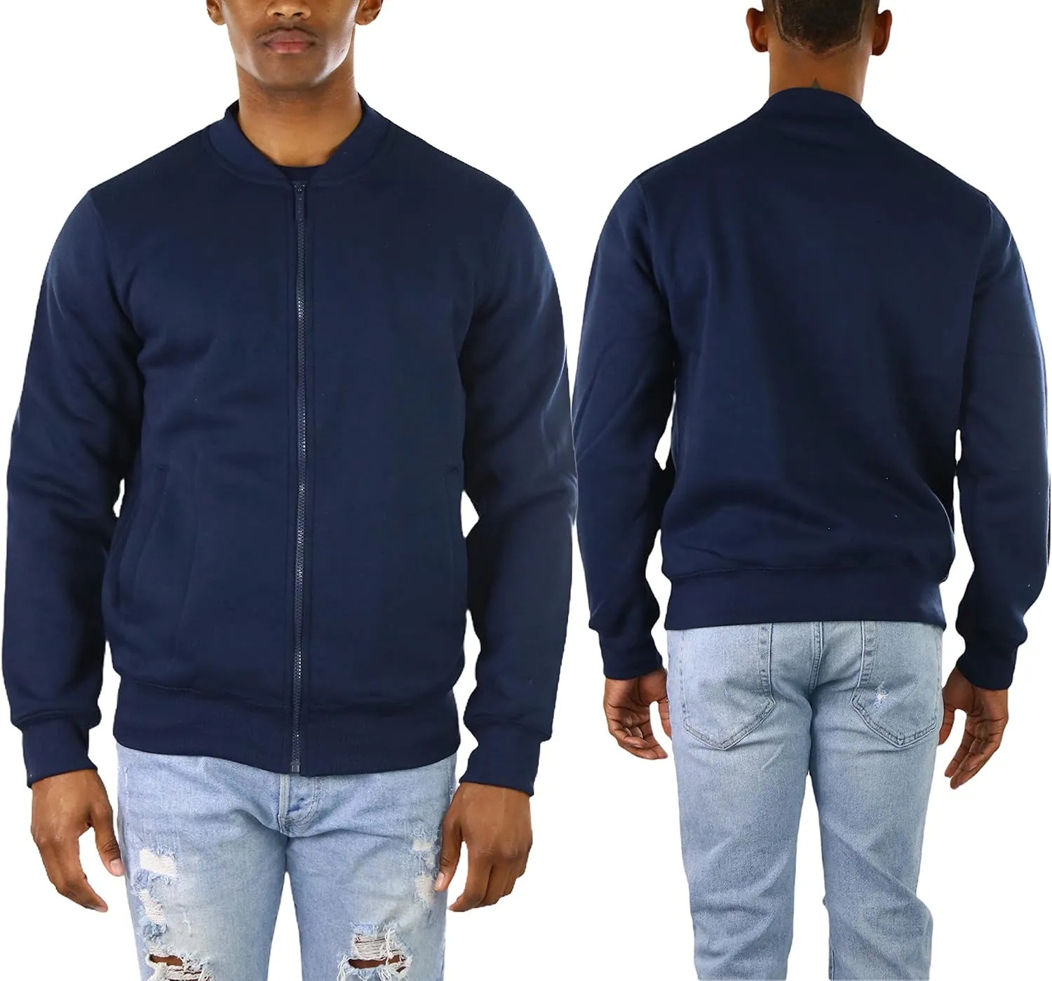 ToBeInStyle Men's Durable and Consistantly Stylish Fleece Bomber Jacket
