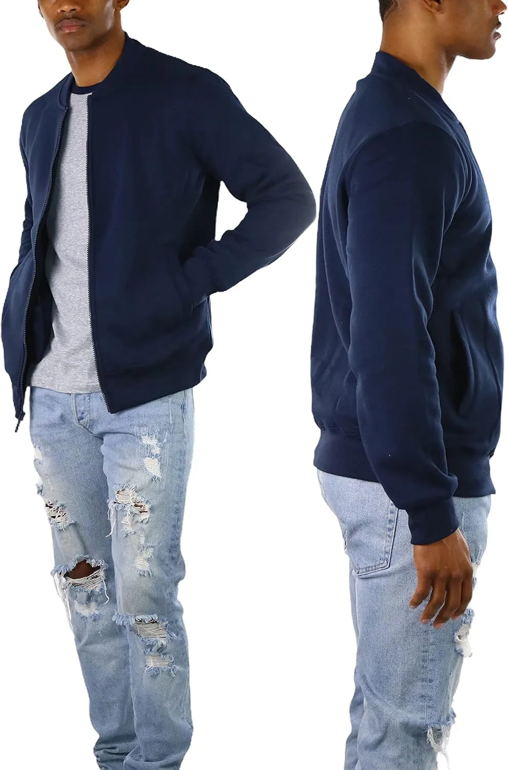 ToBeInStyle Men's Durable and Consistantly Stylish Fleece Bomber Jacket